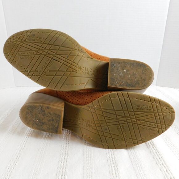 Kenneth Cole Reaction Raw Luck Women’s Suede Ankle Boots 7.5 Rear Zip Toffee EUC - Picture 9 of 12